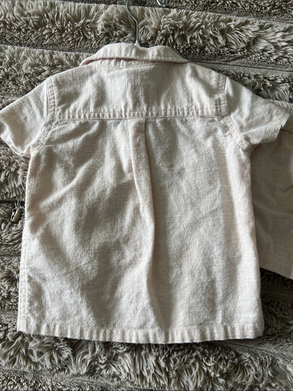WILT Cream Short-Sleeve Button Shirt & Drawstring Shorts Set - Picture 6 of 7